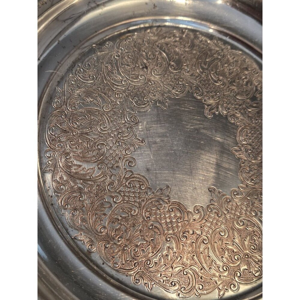 Vintage Gorham Silver on Copper 19R Plate - Mid-Century Silverplate Serving Tray - Picture 3 of 7